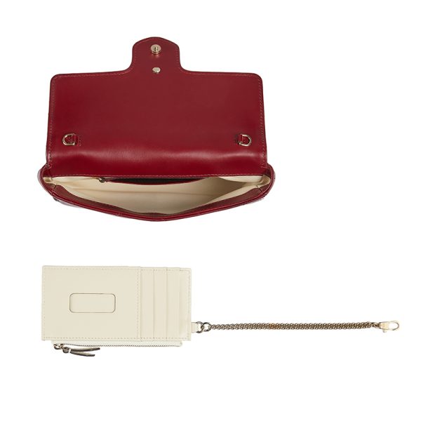 Gucci Mini Red Leather with White Shoulder Bag - Image 4
