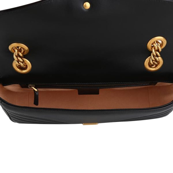Gucci black cowhide single shoulder diagonal cross bag - Image 4