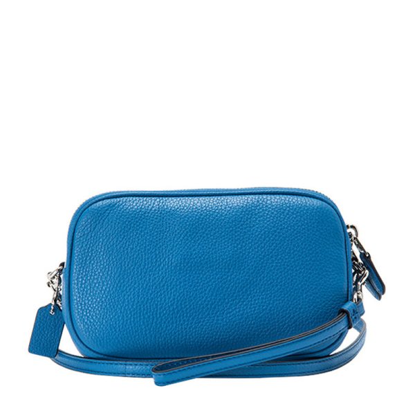 Coach Blue Leather Zipper Cross Shoulder Bag - Image 4