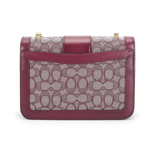 Coach fabric paired with leather single shoulder crossbody bag - Image 4