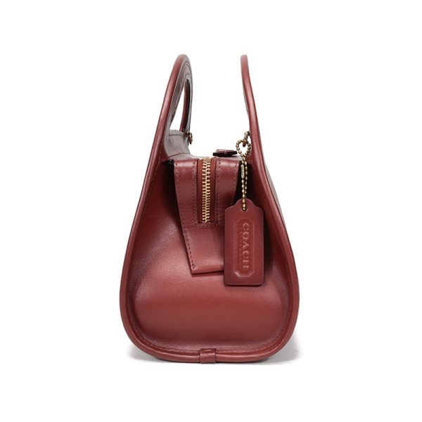Coach coated canvas paired with leather handbag, single shoulder crossbody bag - Image 3