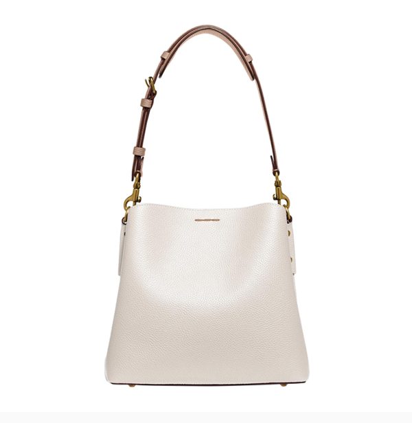 Coach white polished pebble leather shoulder bag - Image 4