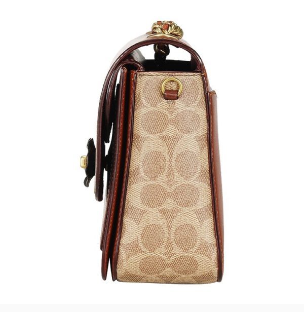 Coach Color blocked Canvas with Leather Shoulder Bag - Image 4
