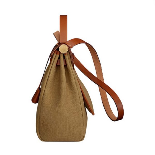 Hermes canvas cowhide shoulder bag - Image 4