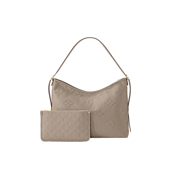 LV Medium Pigeon Grey Embossed Interwoven Letter Cowhide Shoulder Bag - Image 4