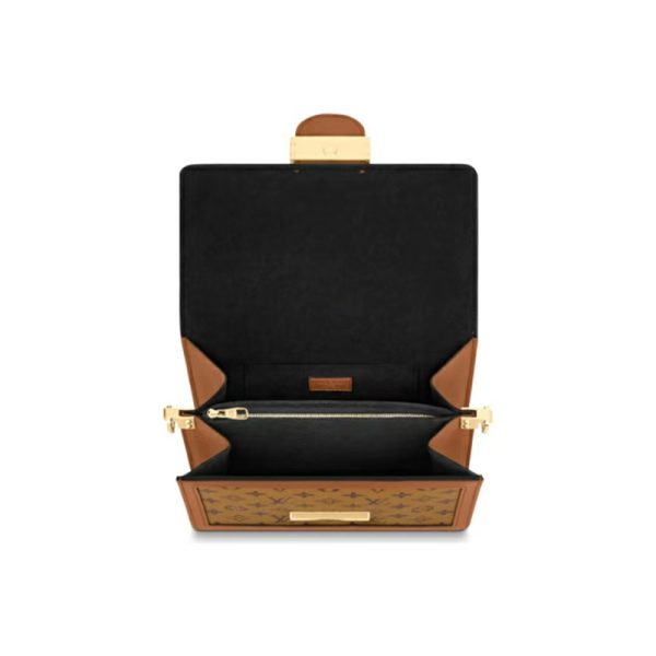 LV vintage leather patchwork metal chain shoulder crossbody bag - Image 3