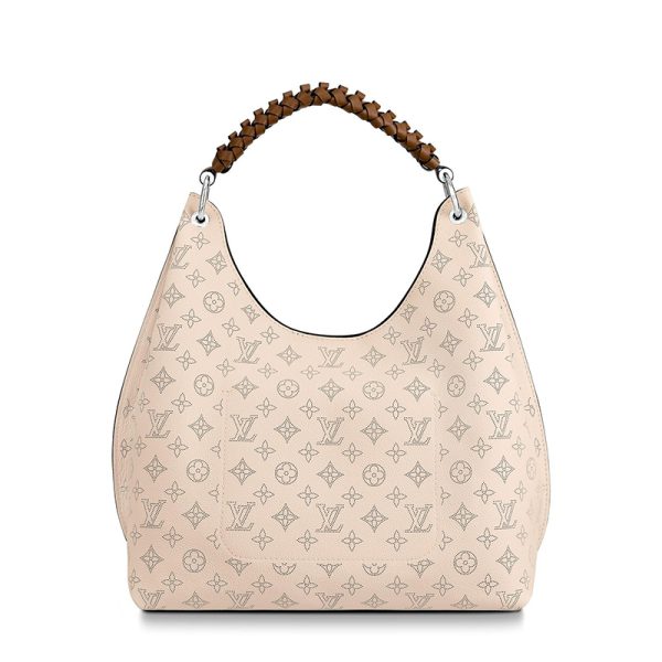 LV cream colored distressed perforated calf leather single shoulder wandering bag - Image 4
