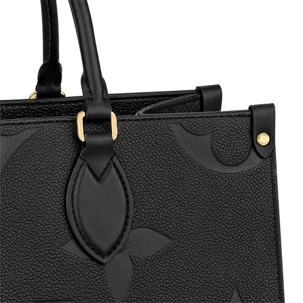 LV medium black embossed grain leather single shoulder handbag with embossed grain pattern - Image 5