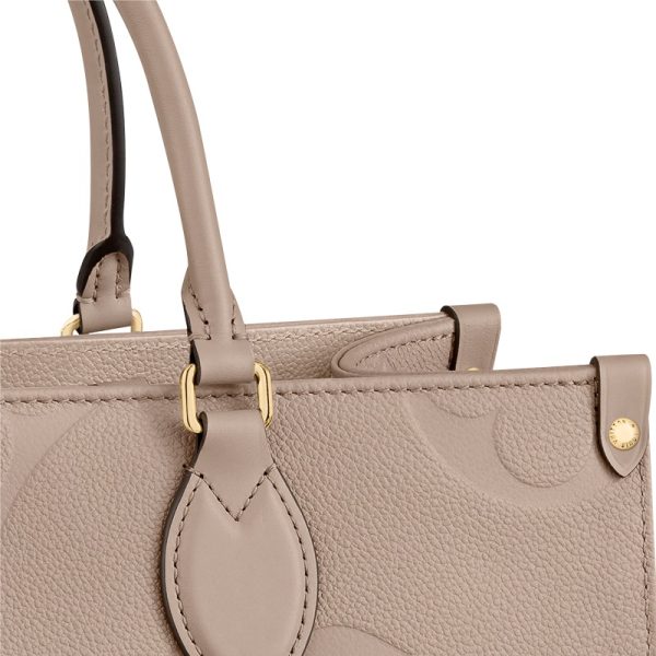LV medium beige embossed grain cowhide gold buckle shoulder bag - Image 5