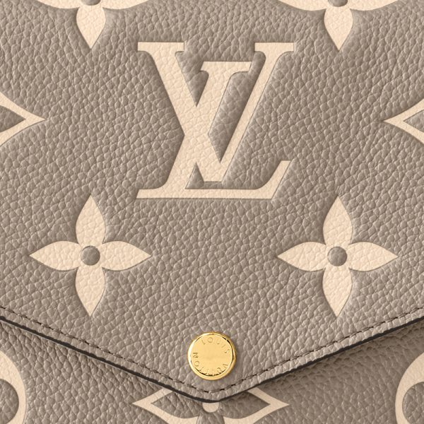 LV Elephant Grey/Milk White Chain Cow Leather Crossbody Bag - Image 4