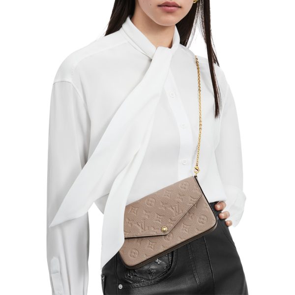 LV grey chain cowhide crossbody bag - Image 5
