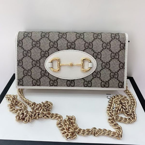 Gucci color blocked horseneck buckle GG chain shoulder crossbody bag - Image 5
