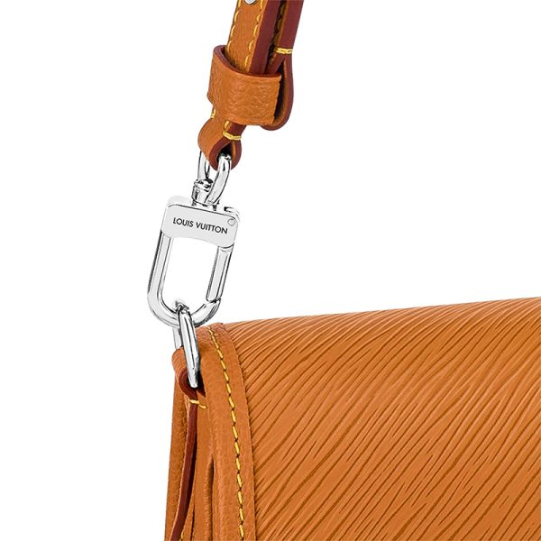 LV grain leather resin logo silver buckle single shoulder diagonal cross bag - Image 5