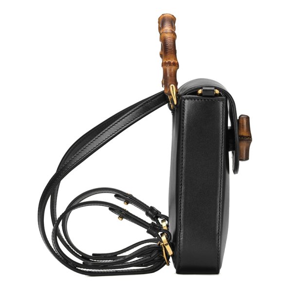 Gucci mini black leather veneer bamboo handle bamboo handbag - Image 5