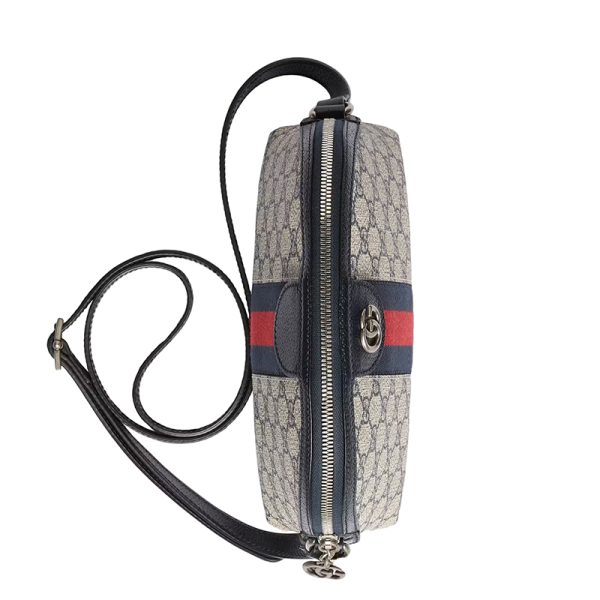 Gucci small beige/blue one shoulder crossbody shell bag - Image 5