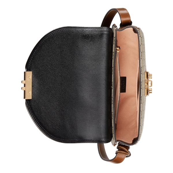 Gucci mixed color canvas with leather crossbody shoulder bag - Image 5