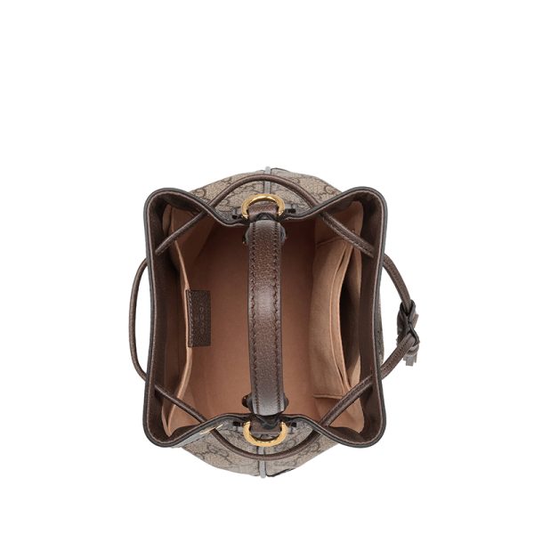 Gucci small beige ebony canvas bucket bag - Image 5