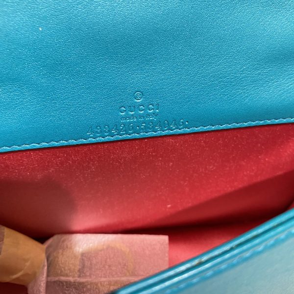 Gucci peacock blue velvet chain bag - Image 5