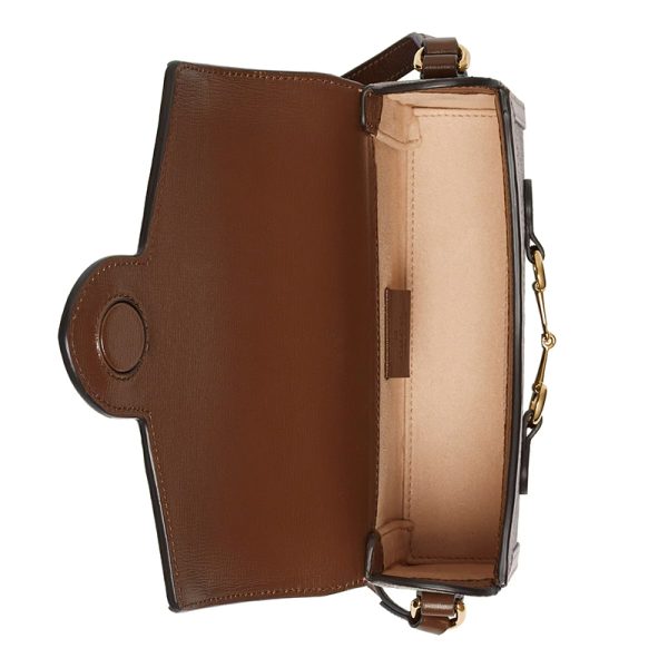Gucci Mini Beige/Ebony Canvas with Brown Leather Shoulder Cross Bag - Image 5