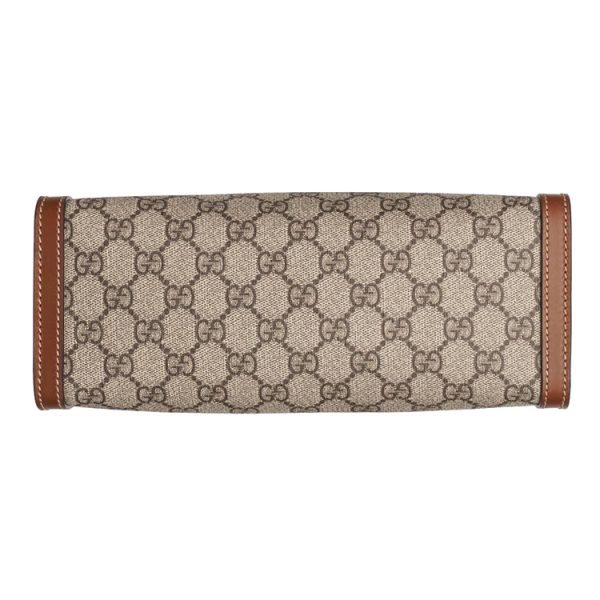 Gucci coffee colored canvas with leather shoulder bag - Image 5