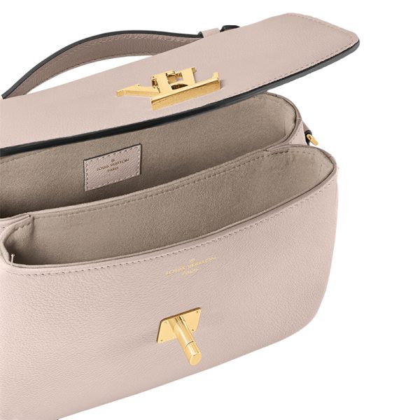 LV grey brown soft grain cowhide twist lock opening shoulder bag - Image 5