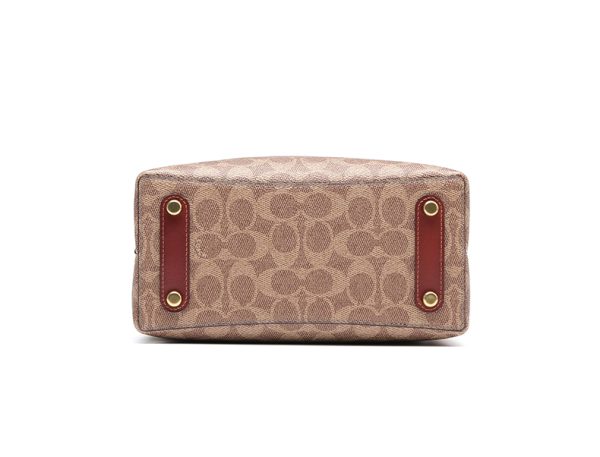 Coach Cow Leather Canvas Handheld Bucket Shoulder Bag - Image 5
