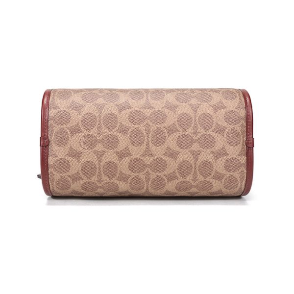 Coach coated canvas paired with leather handbag, single shoulder crossbody bag - Image 4