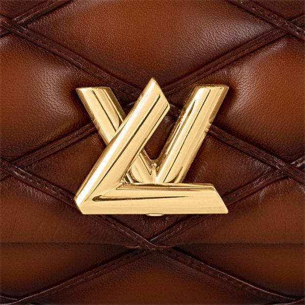 LV Medium Brown Diamond Quilted Sheepskin Leather Shoulder Bag - Image 5