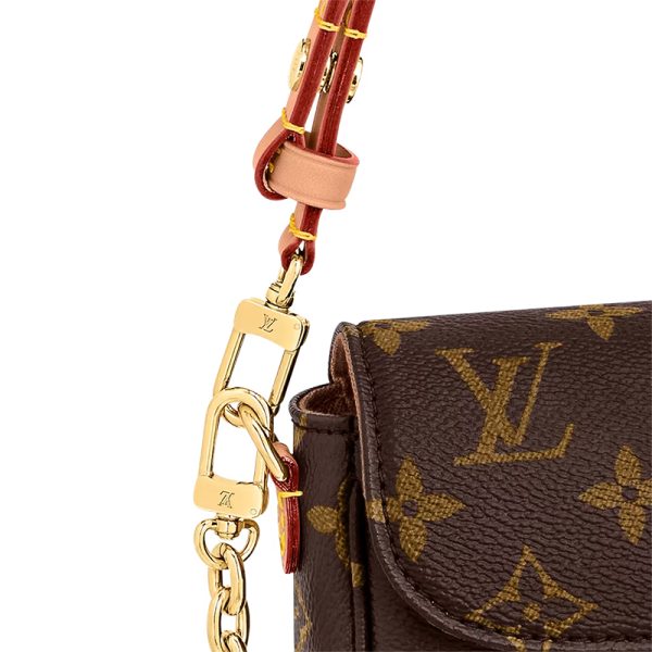 LV brown canvas vintage gold shoulder bag - Image 5