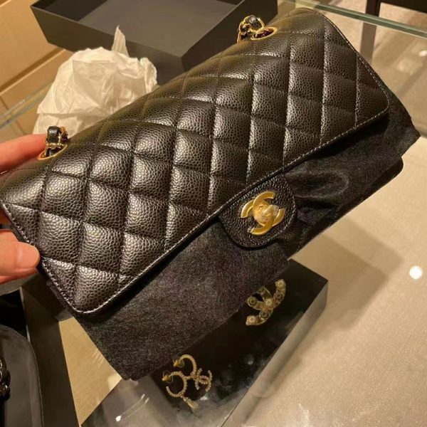 Chanel CF black gold classic calf leather diagonal cross bag - Image 5