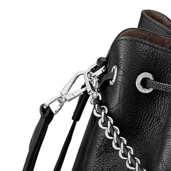 LV black cowhide engraved perforated single shoulder diagonal cross bag - Image 5