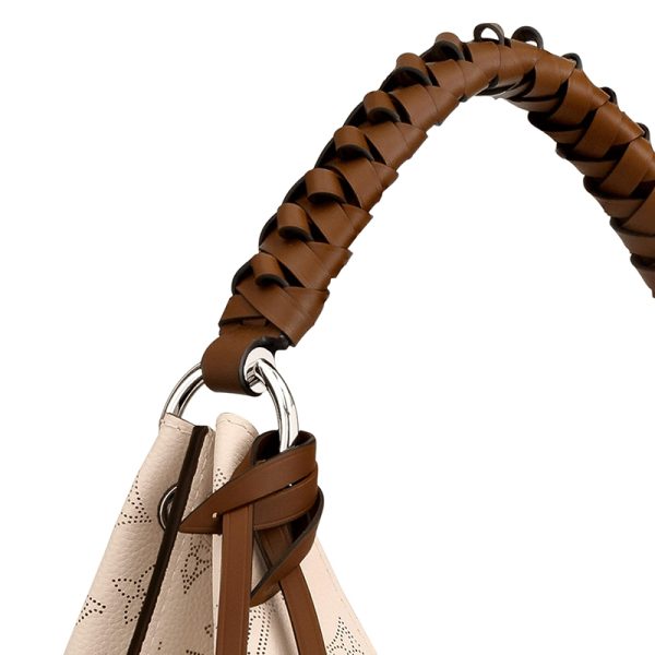 LV cream colored distressed perforated calf leather single shoulder wandering bag - Image 5