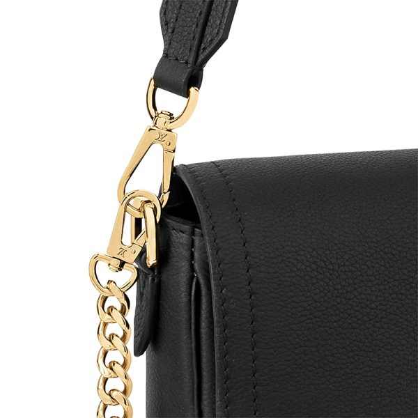 LV black cowhide gold buckle gold chain flip open single shoulder diagonal cross bag - Image 5