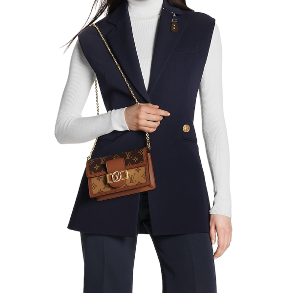 LV canvas canvas with leather chain shoulder bag - Image 5