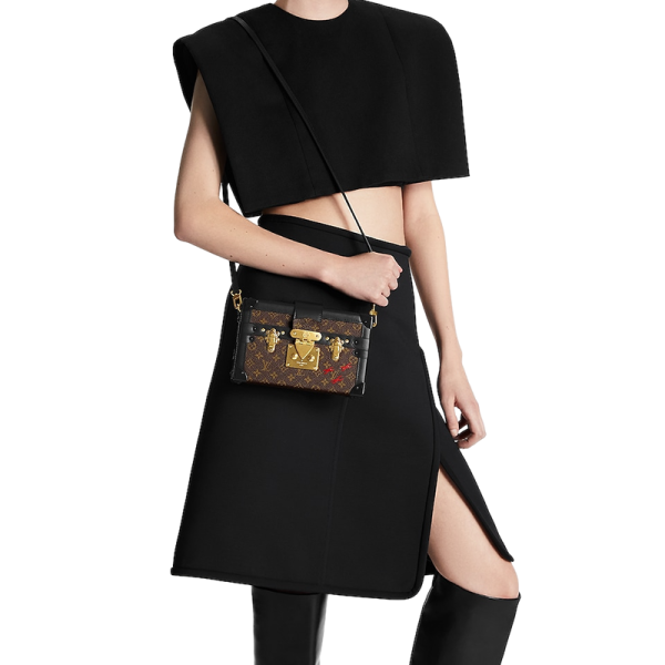 LV embroidered letter canvas with leather and metal buckle shoulder bag - Image 5