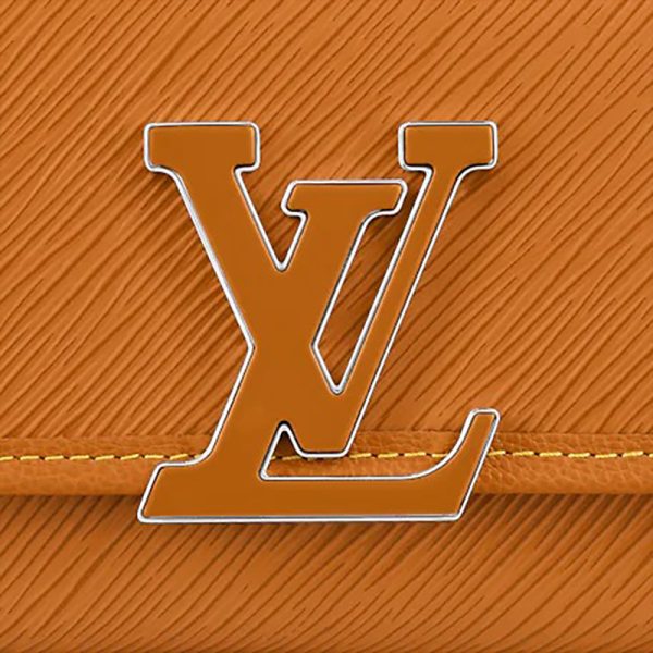 LV grain leather resin logo silver buckle single shoulder diagonal cross bag - Image 6