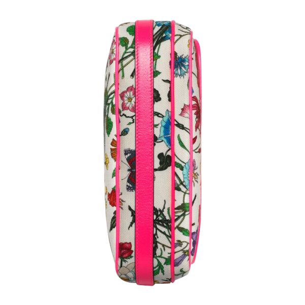 Gucci canvas with leather floral shoulder bag - Image 6