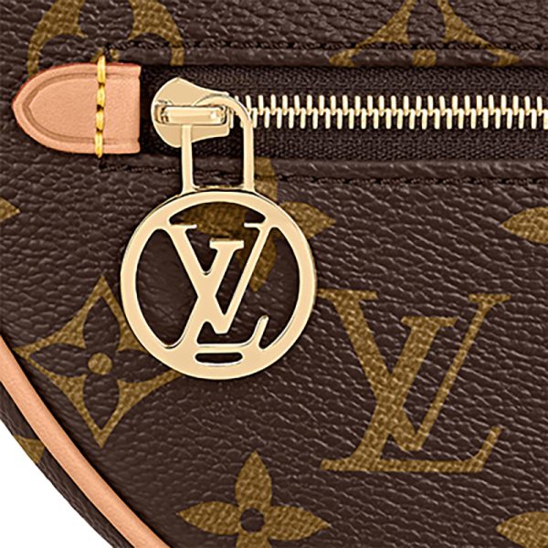 LV Old Flower Canvas Pea Crescent Single Shoulder Handbag - Image 6