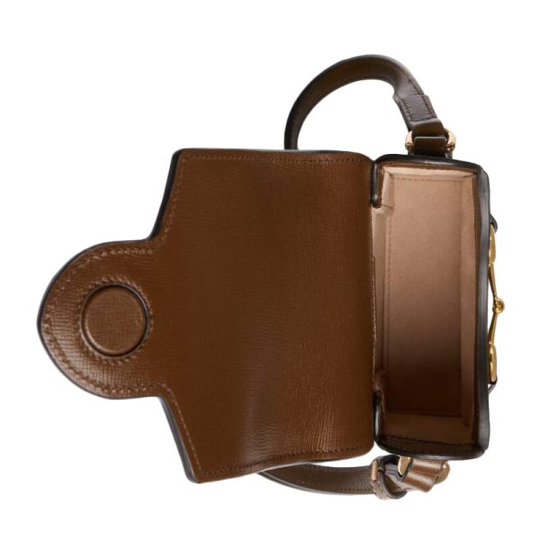 Gucci Mini Canvas with Leather Handheld Shoulder Bag - Image 6