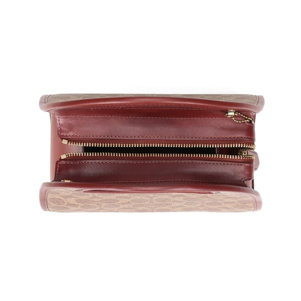 Coach coated canvas paired with leather handbag, single shoulder crossbody bag - Image 5