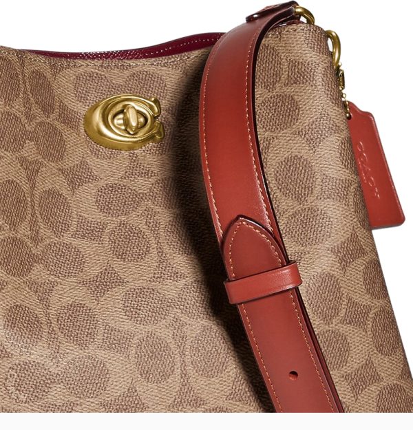 Coach color blocked coated canvas with leather shoulder bag - Image 6