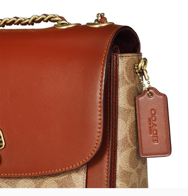 Coach Color blocked Canvas with Leather Shoulder Bag - Image 6