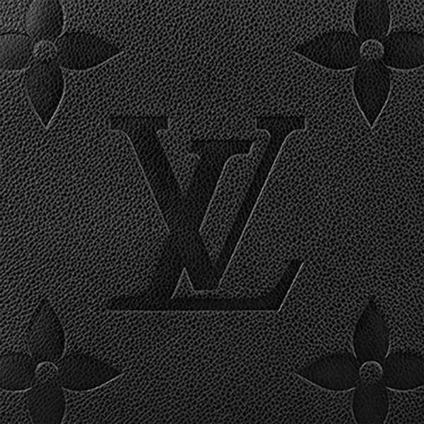 LV large black floral embossed grain leather single shoulder handbag - Image 6