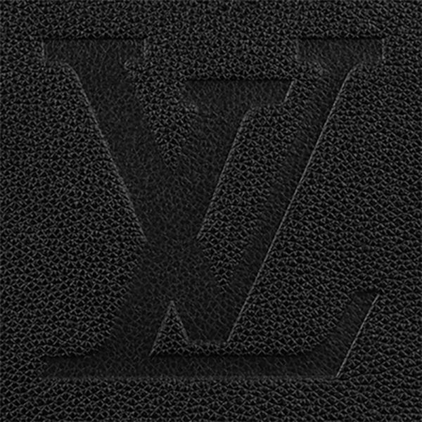 LV medium black embossed grain leather single shoulder handbag with embossed grain pattern - Image 6