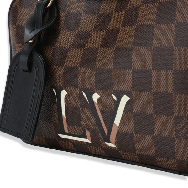 LV brown coated canvas cowhide checkerboard pattern hand-held shoulder crossbody bag - Image 5