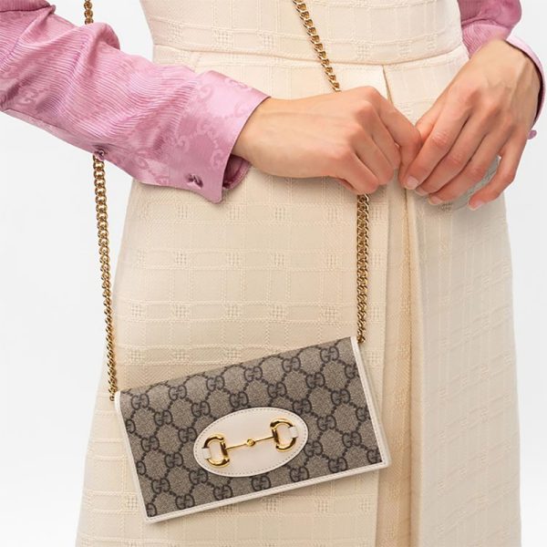 Gucci color blocked horseneck buckle GG chain shoulder crossbody bag - Image 6