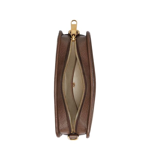 Gucci Mini Camel Ebony Canvas Shoulder Box Bag - Image 6