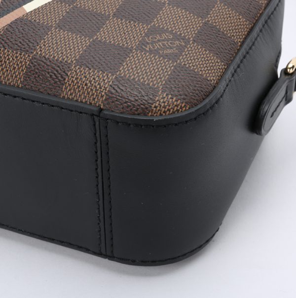 LV brown coated canvas cowhide checkerboard pattern hand-held shoulder crossbody bag - Image 6