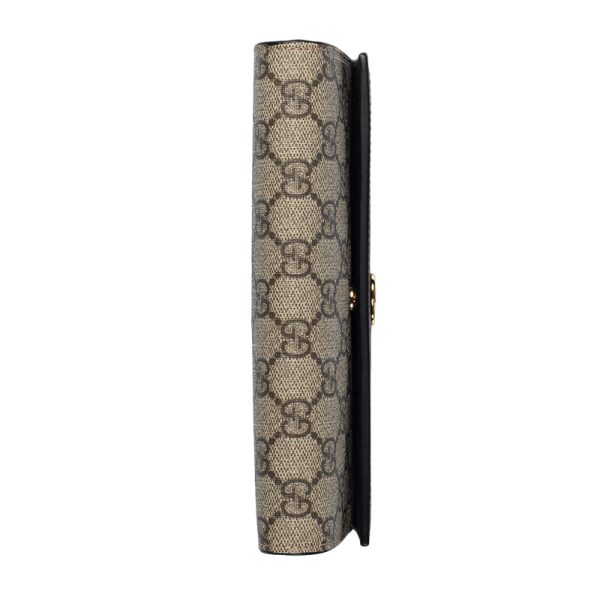 Gucci black canvas with leather embellishment and gold GG decorative chain shoulder crossbody bag - Image 7