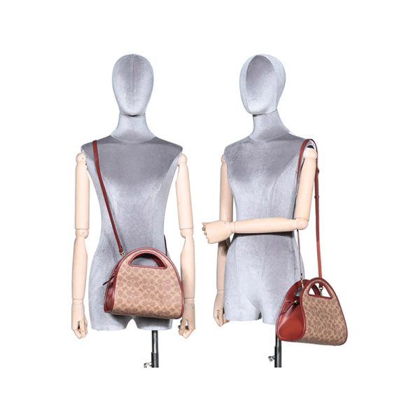 Coach coated canvas paired with leather handbag, single shoulder crossbody bag - Image 6